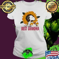 Snoopy and woodstocks best grandma sunflower s Ladies tee