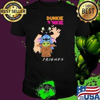 Toothless Stitch Baby Yoda Dunkie Junkie friends shirt