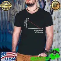 Trust iI Government Knowledge Of History Graph Political Quote T-Shirt Guys V Neck