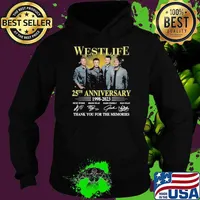 Westlife 25th anniversary 1998 2023 thank you for the memories signatures s Hoodie