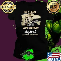 60 years 1963-2023 Clint Eastwood the man the myth the legend thanks for the memories signature movie s Ladies tee