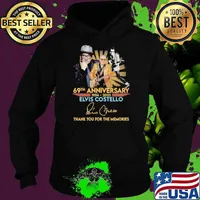 69th anniversary 1954-2023 Elvis Costello thank you for the memories signature s Hoodie