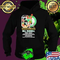 Bill Russell 1934-2022 Boston Celtics Thank You For The Memories signature NBA s Hoodie