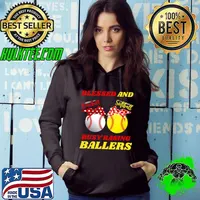Blessed And Busy Raising Ballers Softball Baseball Mom Mother's Day T-Shirt Hoodie