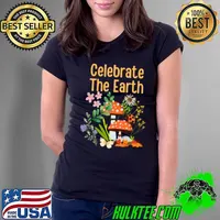 Celebrate The Earth On Earth Day Colorful Nature Mushroom Flowers T-Shirt