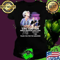 Eric Clapton North America 2023 tour thank you for the memories signature s Ladies tee