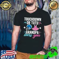 Gender reveal party touchdown or tutu grandpa loves you T-Shirt Guys V Neck