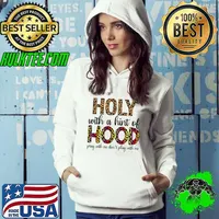 Holy with a hint of hood pray with me don't play with leopard T-Shirt Hoodie