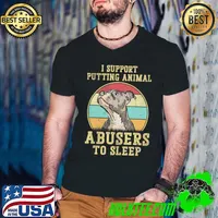I support putting animal a busers to sleep retro vintage s Guys V Neck