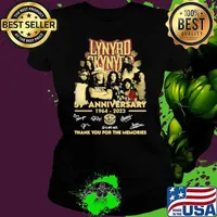 Lynyrd Skynyrd 59th anniversary 1964-2023 thank you for the memories signatures s Ladies tee