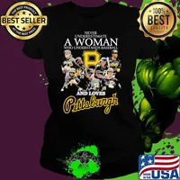 Never underestimate a woman who understands baseball and loves Pittsburgh signature s Ladies tee