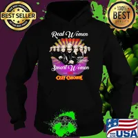 Real women love Rock music smart women love Ozzy Osbourne signature s Hoodie