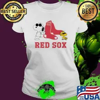 Snoopy And Woodstock Boston Red Sox sport s Ladies tee