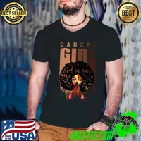 Black Women Birthday Melanin Cancer Girl Watercolor T-Shirt Guys V Neck
