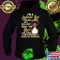 I'm A September Not A One In A Million Kind Of Girl Black Women T-Shirt Hoodie