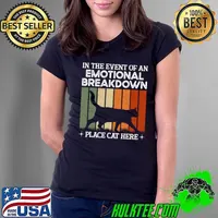 In The Event Of An Emotional Breakdown Place Cat Here Kitten Vintage T-Shirt Ladies Tee