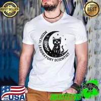 Medical Laboratory Scientist Magical Cat On Moon T-Shirt