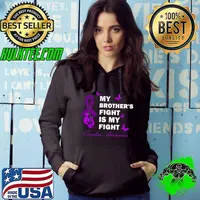 My brothers fight is my fight overdose awareness butterflies purple ribbon T-Shirt