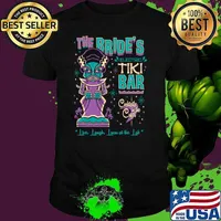 The Bride Electric Tiki Bar Cocktails In The Crupt Retro Creepy Surf T-Shirt Unisex