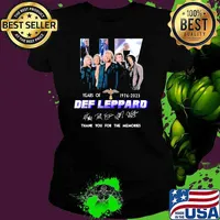 Best 48 years of 1976 2023 Def Leppard thank you for the memories signature s Ladies tee