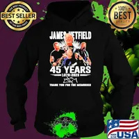 Funny james hetfield 45 years 1978 2023 thank you for the memories signature s Hoodie