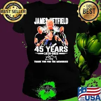 Funny james hetfield 45 years 1978 2023 thank you for the memories signature shirt