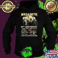 Megadeth 40th anniversary thank you for the memories signature s Hoodie
