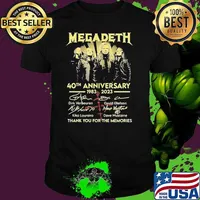 Megadeth 40th anniversary thank you for the memories signature s Unisex