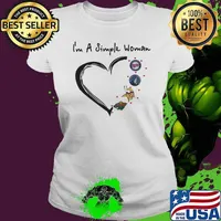 Minnesota Twins Minnesota Timberwolves Minnesota Wild Minnesota Vikings I'm a simple woman Heart s Ladies tee