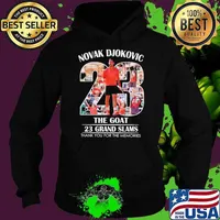 Novak Djokovic The Goat 23 Grand Slams Thank You For The Memories Shirt Hoodie