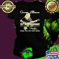 Official gregg allman 70th anniversary 1947 2017 thank you for the memories signature shirt