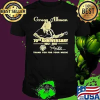 Official gregg allman 70th anniversary 1947 2017 thank you for the memories signature s Unisex