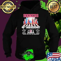 Oklahoma Sooners Abbey Road Sooners 48th Anniversary 1975 – 2023 Thank You For The Memories Signatures s Hoodie