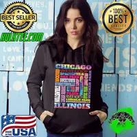 Chicago Illinois Windy City Neighborhoods The Lake Pride Colors T-Shirt Hoodie