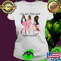 Educated Melanated Sagittarius Girl Black Zodiac T-Shirt Ladies tee