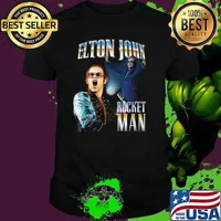 Elton John Rocket Man A British Singer Composer 1947 T-Shirt Unisex