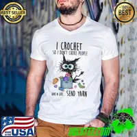 I Crochet So I Don't Choke People Save A Life... Send Yarn Cat s Guys V Neck