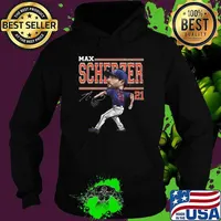 Max Scherzer Signature an American Professional Baseball New York M Cartoon T-Shirt Hoodie