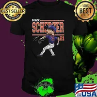 Max Scherzer Signature an American Professional Baseball New York M Cartoon T-Shirt Unisex