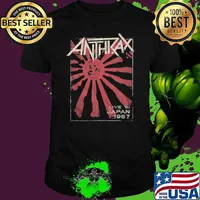 Nice anthrax Live in Japan 1987 Men's Unisex Vintage Concert T-s Unisex