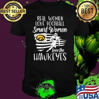 Real women love football smart women love the Hawkeyes usa flag s Unisex