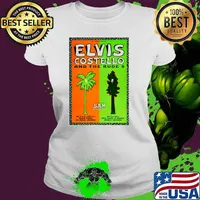1992 Elvis Costello And The Rude 5 concert tour T-Shirt Ladies tee