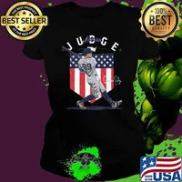 Aaron Judge New York Y Country Flag Baseball Signature American Flag T-Shirt