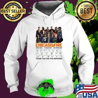 Chicago Fire Tv Series 2021 2021 8 Seasons 180 Episodes Thank You For The Memories Signatures T-Shirt Hoodie