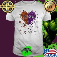 Heart baltimore orioles vs baltimore ravens love Shirt