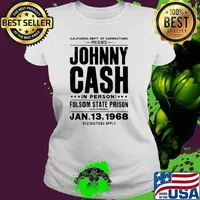 Johnny cash live at folsom prison califonia dept of corrections presents T-Shirt Ladies tee