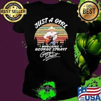 Just a girl who love George Strait signature playing guitar vintage shirt