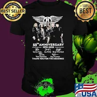 Official aerosmith 53th anniversary 1970 2023 thank you for the memories signature shirt