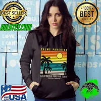Palms Paredise California Surfing Club Tropical Paradise Palm Tree Vintage T-Shirt Hoodie