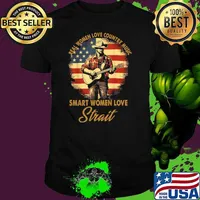Real women love country music smart women love strait cowboy vintage usa flag T-Shirt Unisex